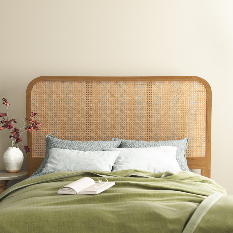 Cane and wood headboard discount